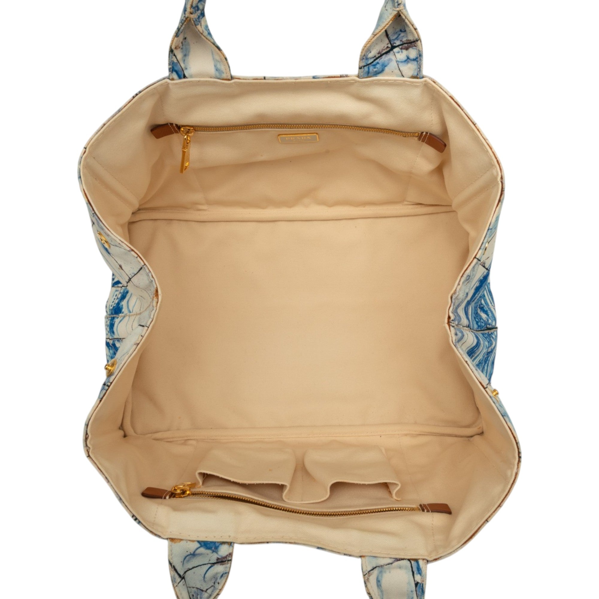 Large Canvas Canapa Azulejos Satchel Blue - Lab Luxury Resale