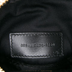 Yves Saint Laurent Lou camera bag in baby calfskin with cherry print monogram design and gold-tone hardware.
