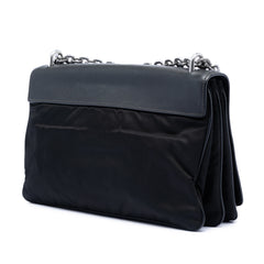 Saffiano Lux and Tessuto Chain Crossbody Black - Lab Luxury Resale