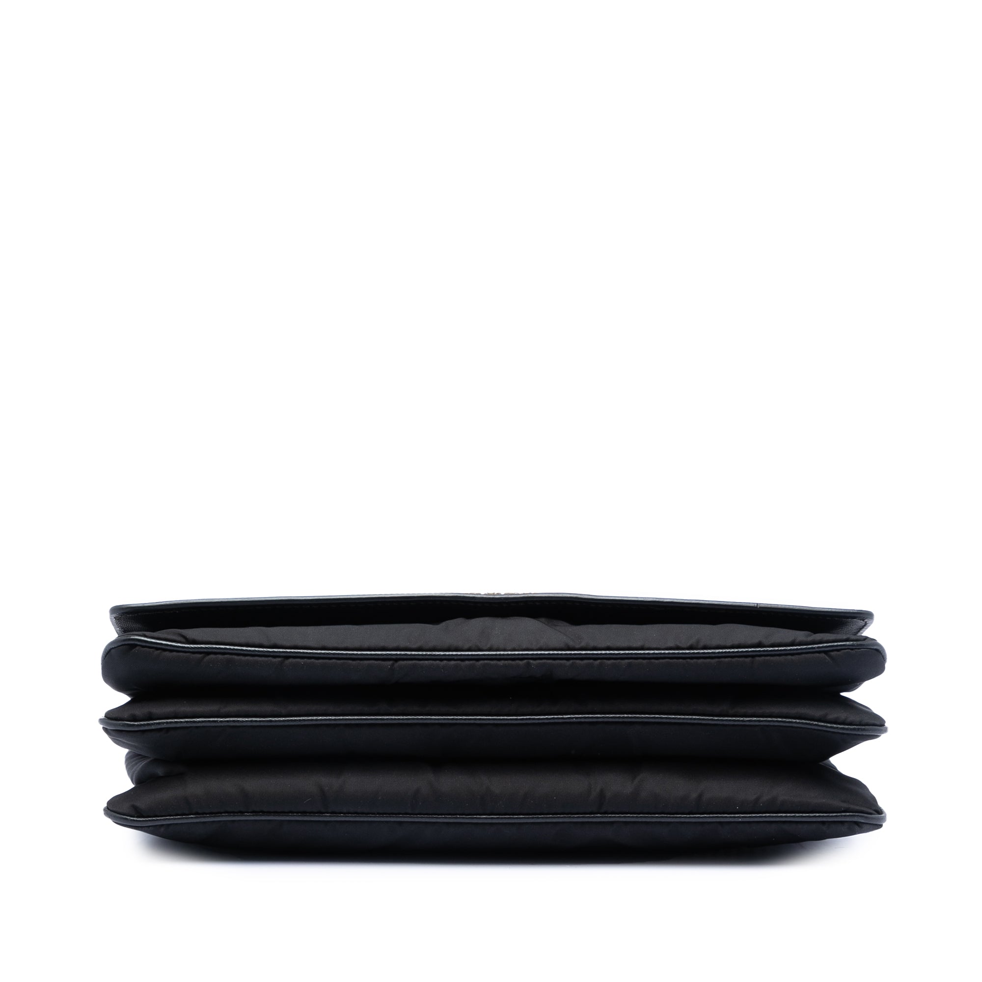 Saffiano Lux and Tessuto Chain Crossbody Black - Lab Luxury Resale