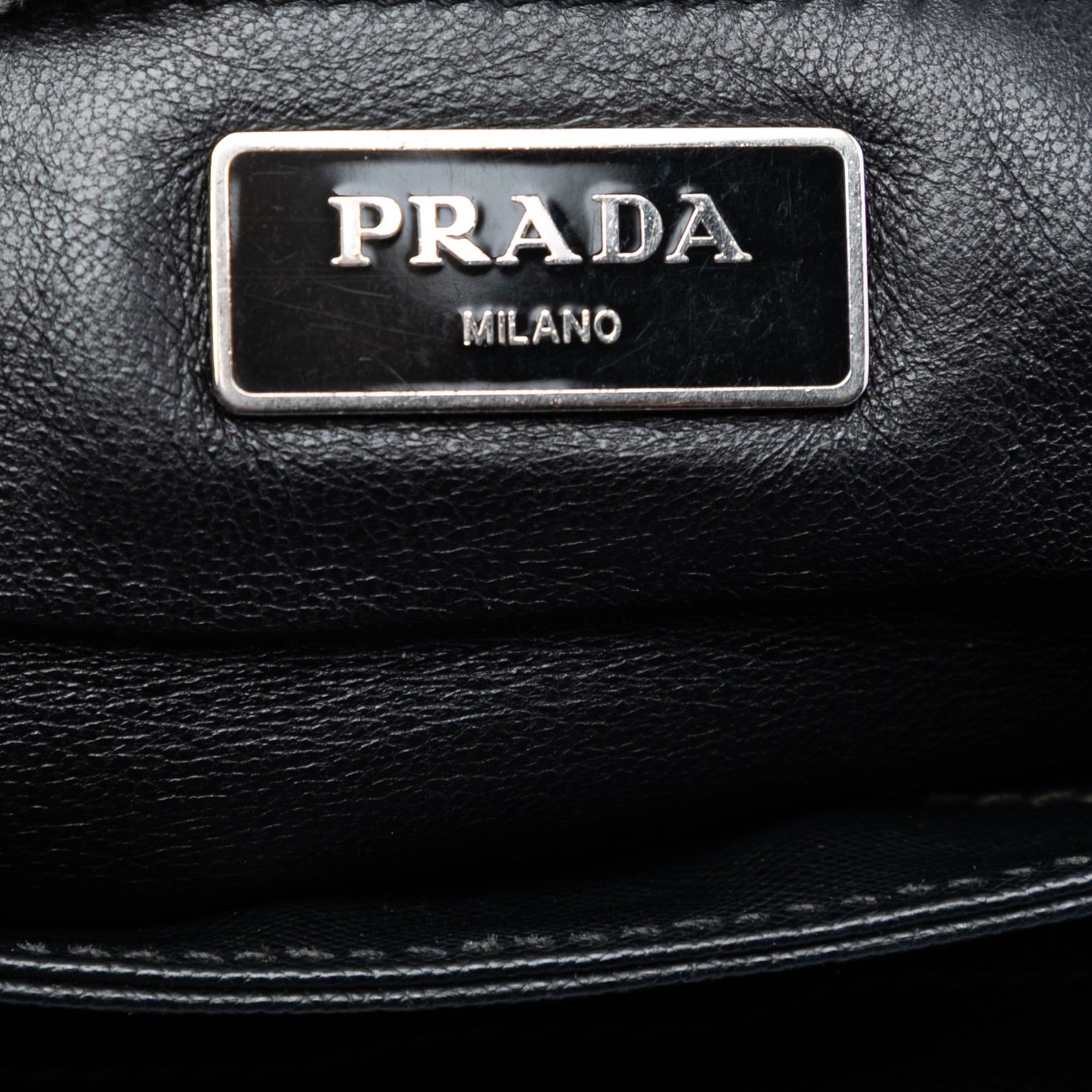 Saffiano Lux and Tessuto Chain Crossbody Black - Lab Luxury Resale