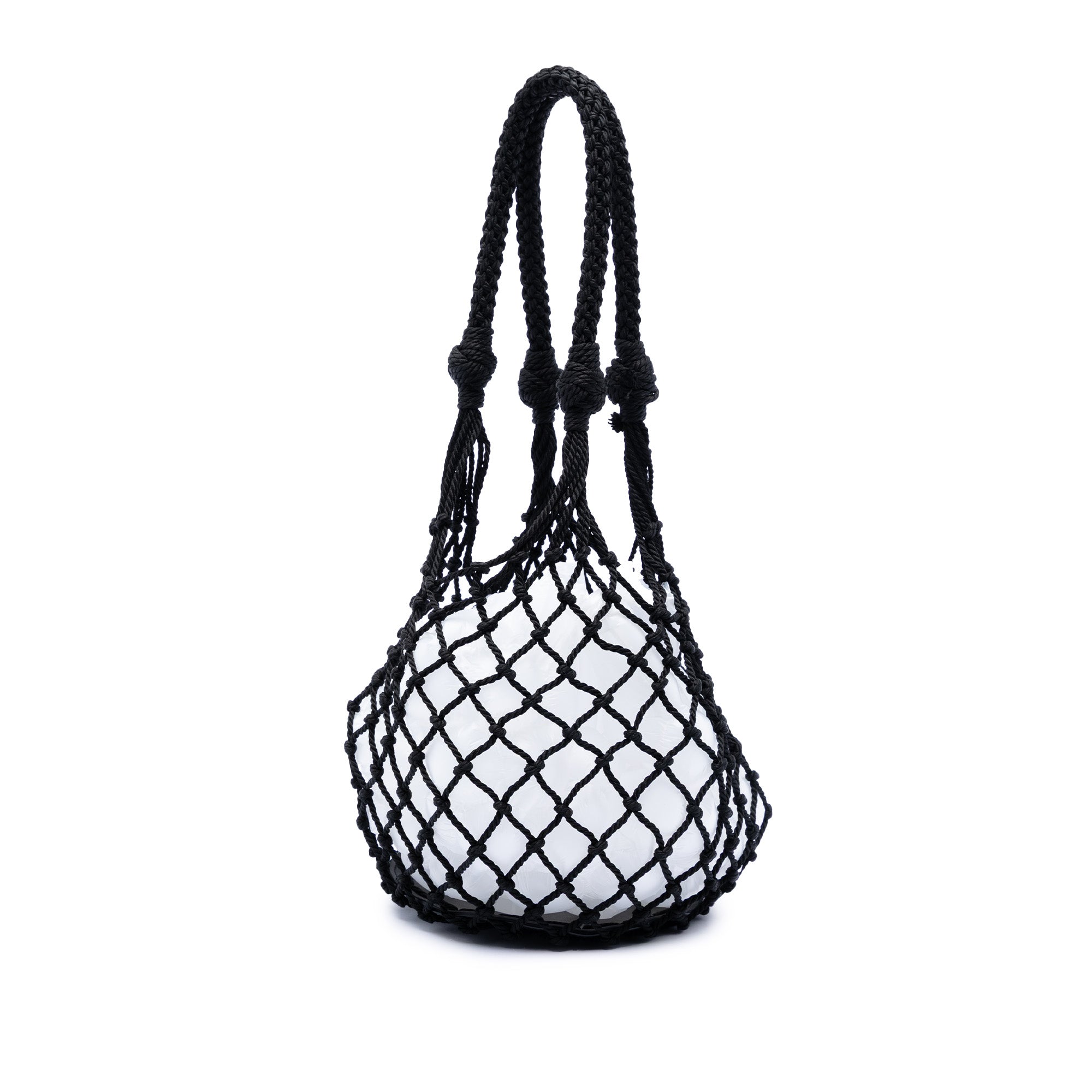 Mesh and Leather Bucket Bag Black - Lab Luxury Resale