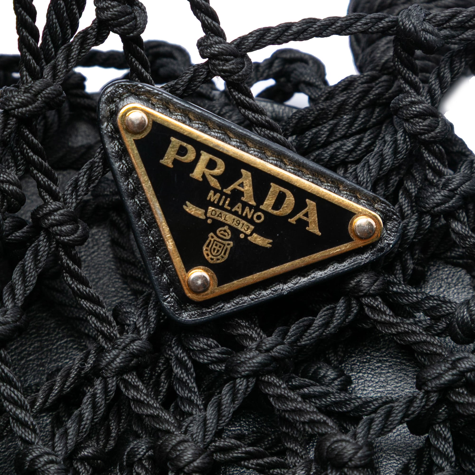 Mesh and Leather Bucket Bag Black - Lab Luxury Resale