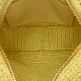 Raffia Crochet Arcadie Top Handle Bag Yellow - Lab Luxury Resale