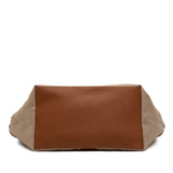Leather Trimmed Canvas Y Tote Brown - Lab Luxury Resale