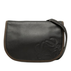 Leather Anagram Flap Crossbody Black - Lab Luxury Resale