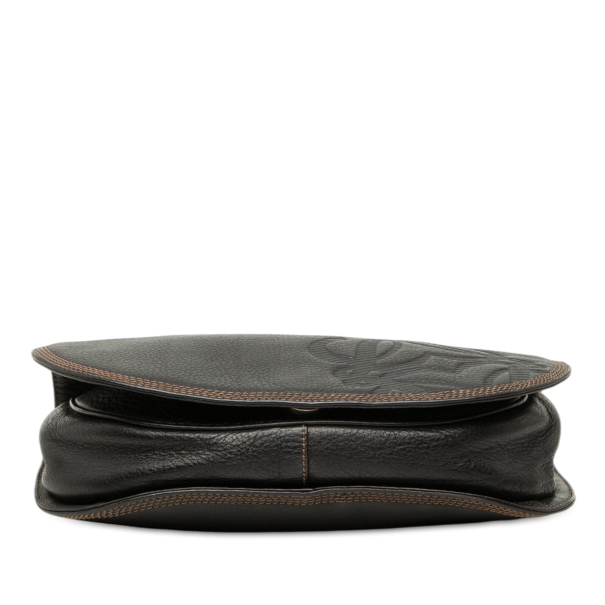 Leather Anagram Flap Crossbody Black - Lab Luxury Resale