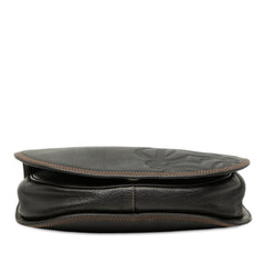 Leather Anagram Flap Crossbody Black - Lab Luxury Resale