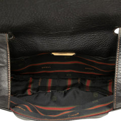 Leather Anagram Flap Crossbody Black - Lab Luxury Resale