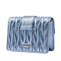 Mini Matelasse Metallic Nappa Crystal Embellished Crossbody Blue - Lab Luxury Resale