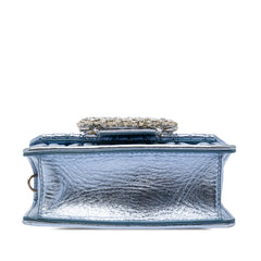 Mini Matelasse Metallic Nappa Crystal Embellished Crossbody Blue - Lab Luxury Resale