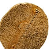 Gold Plated 31 Rue Cambon Round Brooch Gold - Lab Luxury Resale