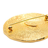 Gold Plated 31 Rue Cambon Round Brooch Gold - Lab Luxury Resale