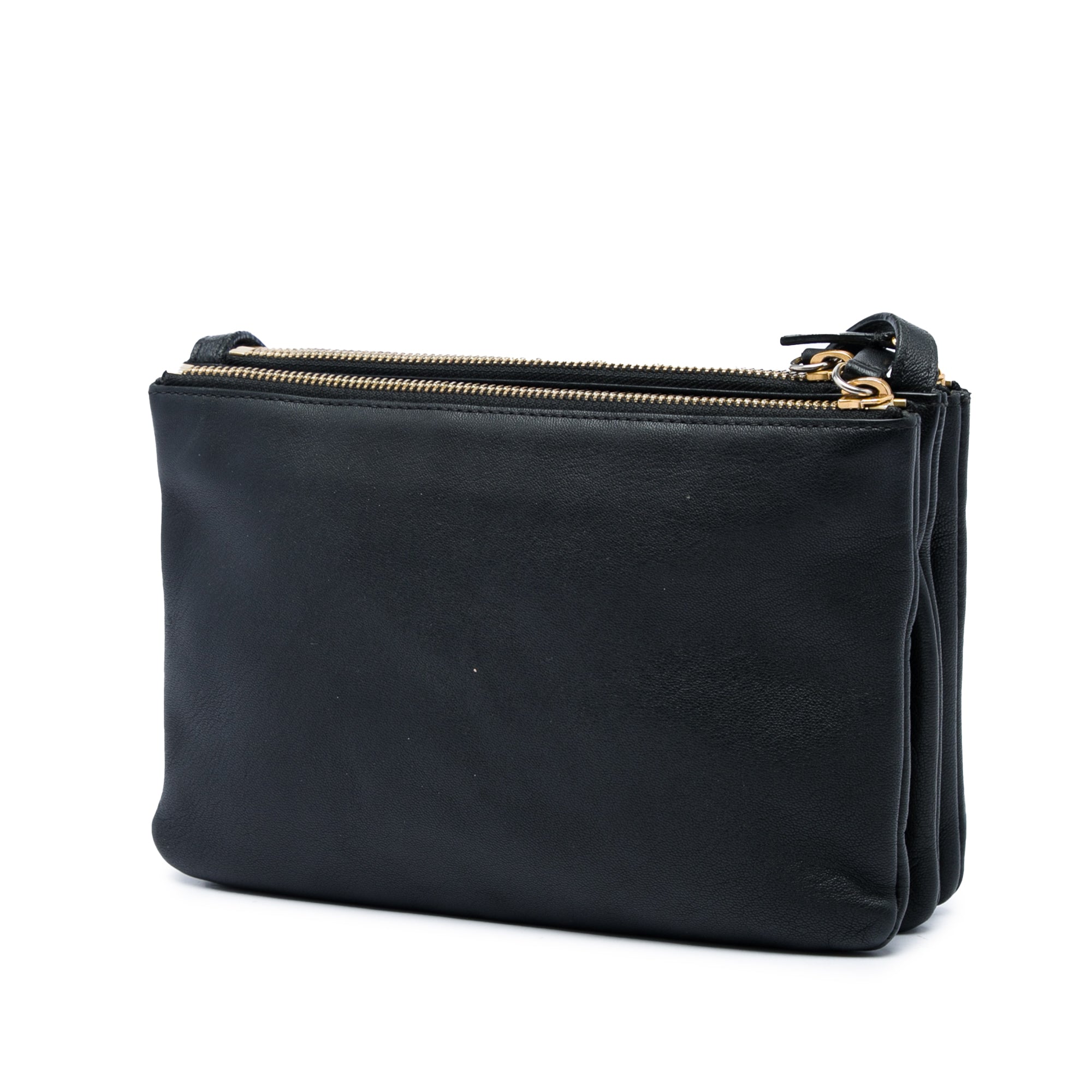 Small Lambskin Trio Crossbody Black - Lab Luxury Resale