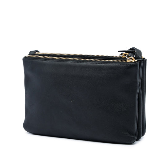 Small Lambskin Trio Crossbody Black - Lab Luxury Resale