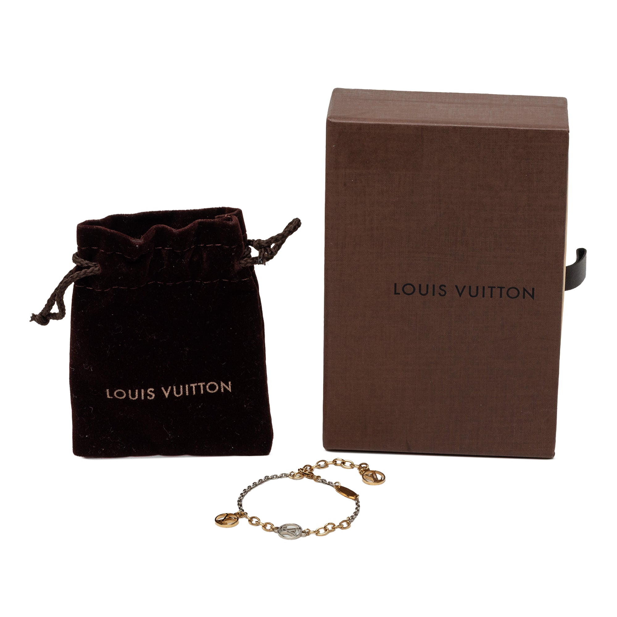 Gold Plated and Brass Logomania Bracelet Gold - Lab Luxury Resale