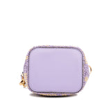 Mini Raffia Zucca Mon Tresor Bucket Bag Purple - Lab Luxury Resale