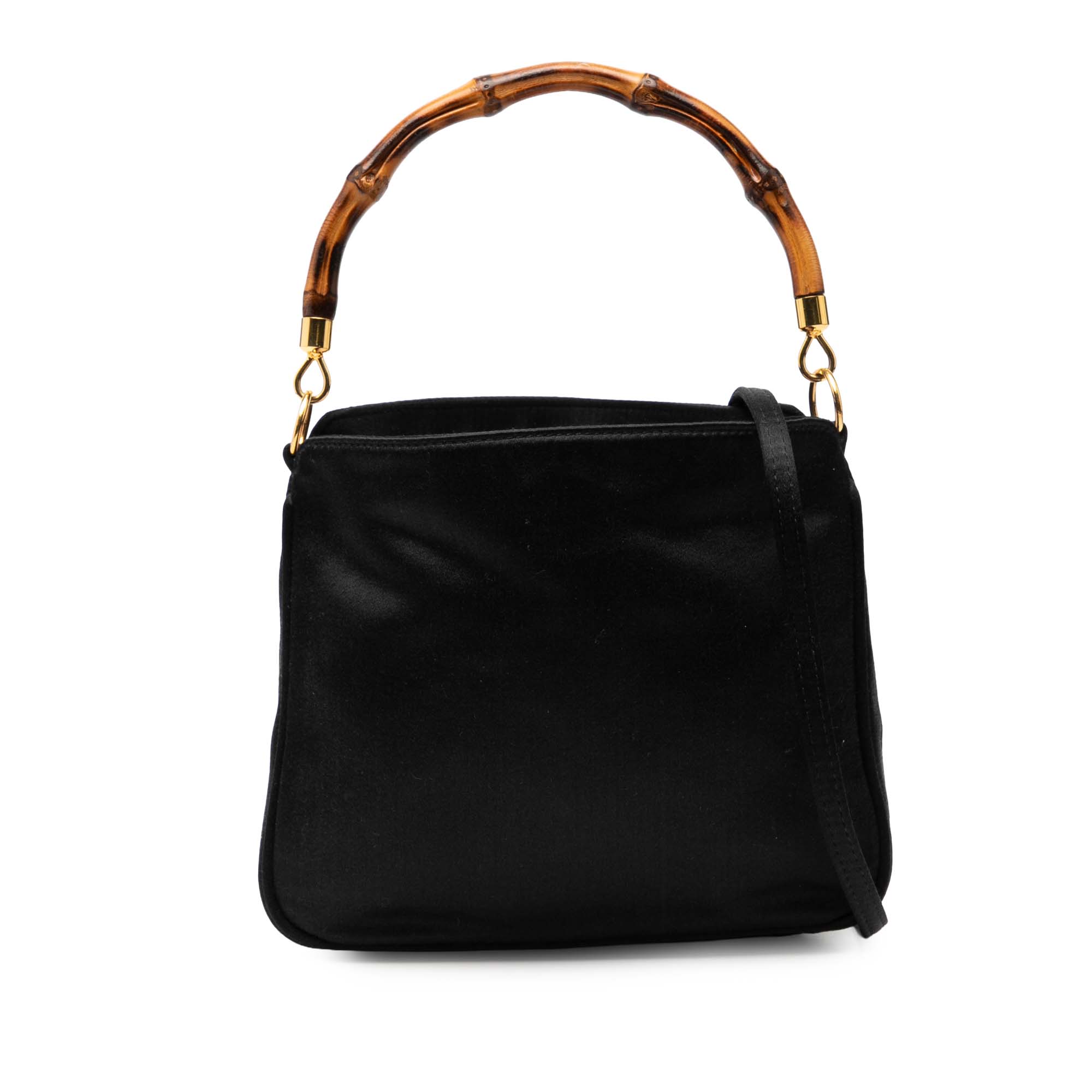 Bamboo Satin Satchel Black - Lab Luxury Resale