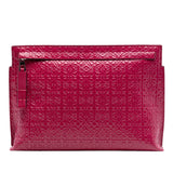 Embossed Calfskin Anagram Repeat T Pouch Red - Lab Luxury Resale