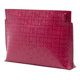 Embossed Calfskin Anagram Repeat T Pouch Red - Lab Luxury Resale