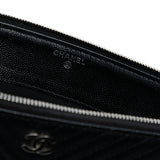 CC Chevron Caviar Zip Clutch Black - Lab Luxury Resale