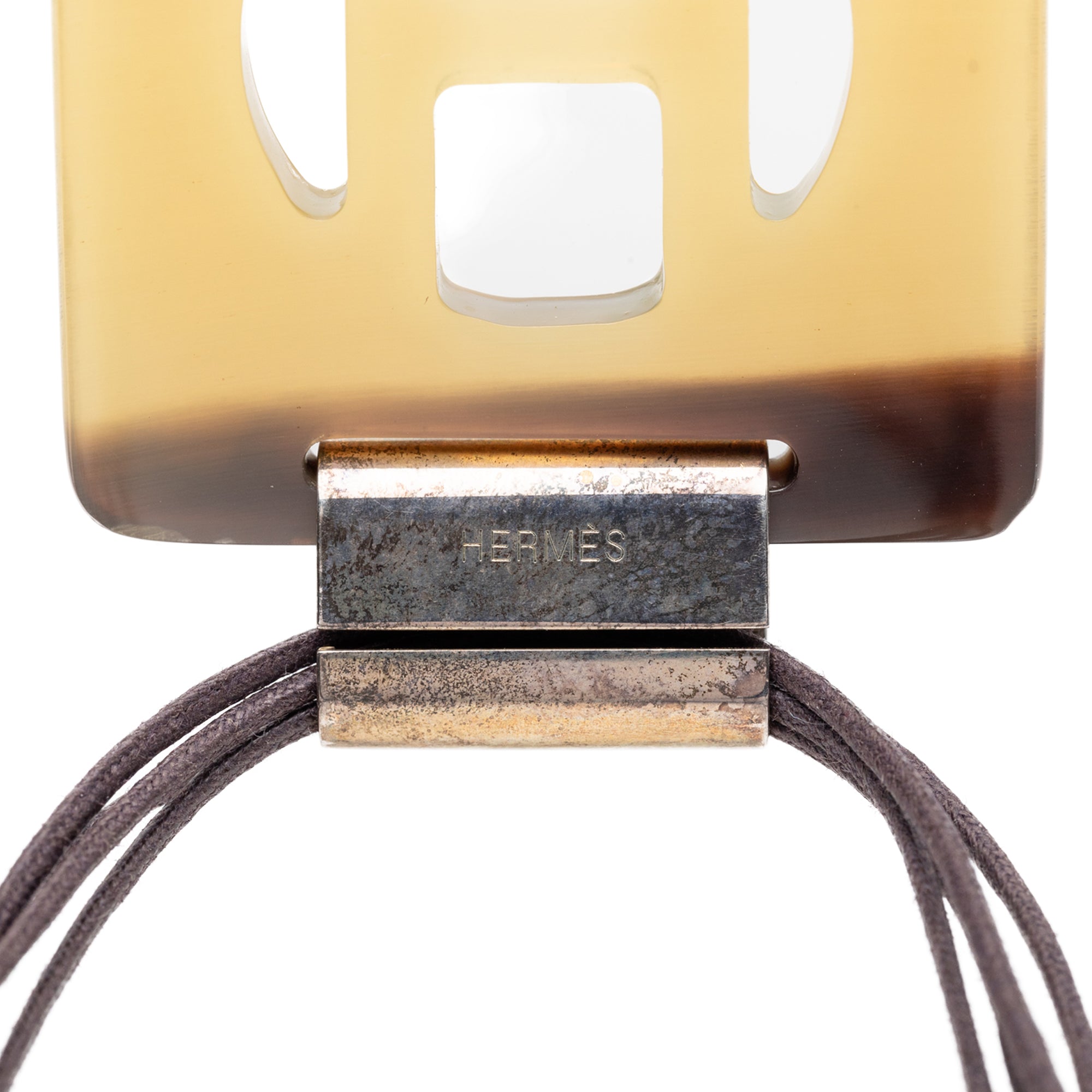 Buffalo Horn Square Pendant Necklace Brown - Lab Luxury Resale