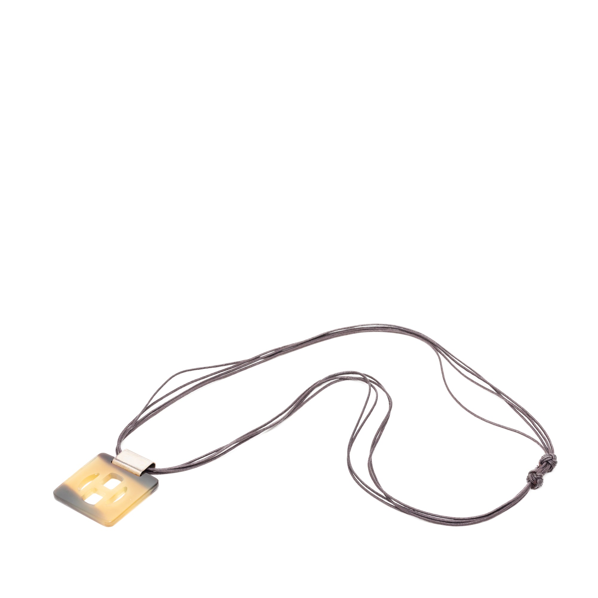 Buffalo Horn Square Pendant Necklace Brown - Lab Luxury Resale