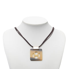 Buffalo Horn Square Pendant Necklace Brown - Lab Luxury Resale