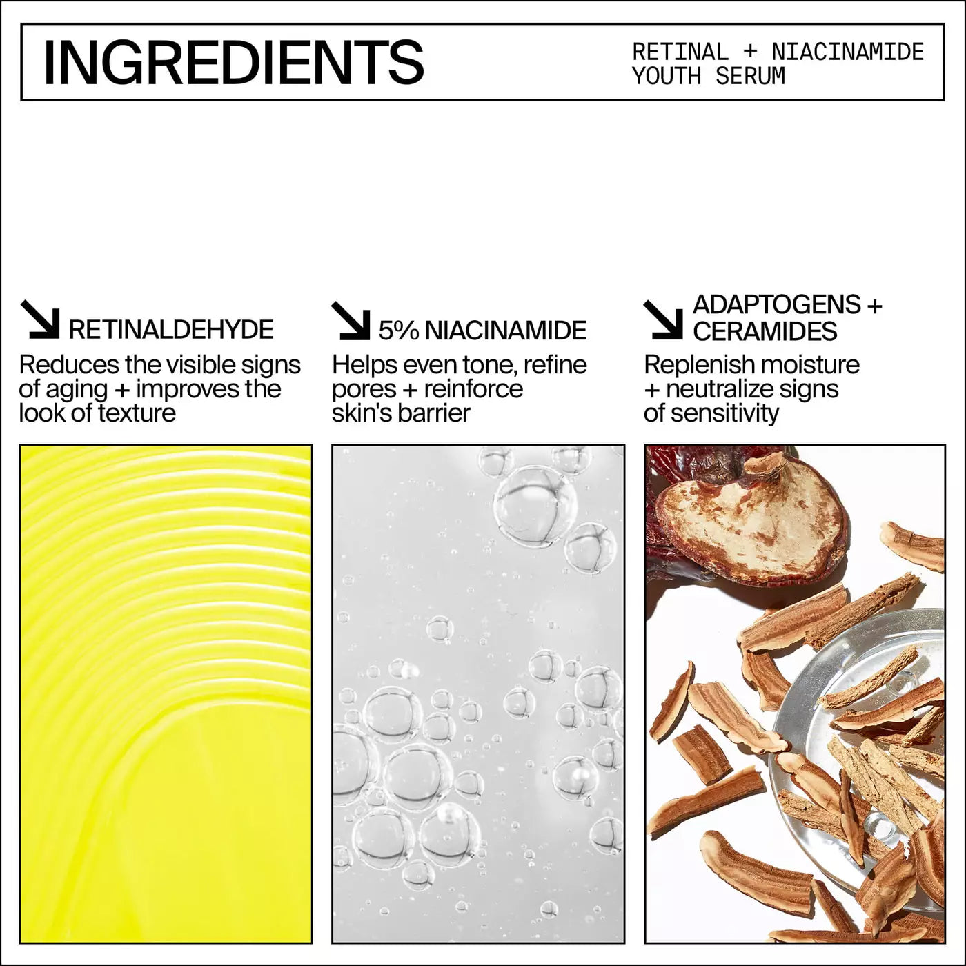 Youth To The People Retinal + Niacinamide Serum 30ml bottle and packaging product image