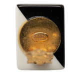 CC Bicolor Acrylic Rectangular Clip On Earrings Black - Lab Luxury Resale