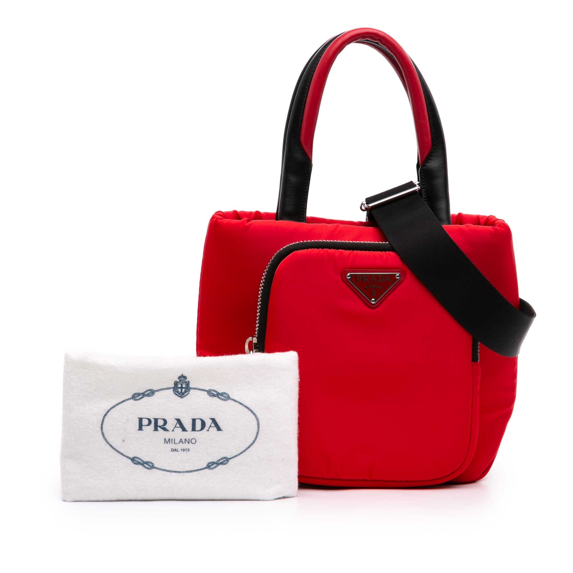 Small Tessuto Pocket Cargo Tote Red - Lab Luxury Resale