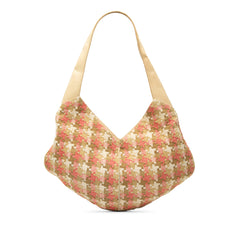 Tweed Houndstooth Hobo Beige - Lab Luxury Resale