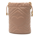 Small GG Marmont Leather Matelasse Bucket Bag Brown - Lab Luxury Resale