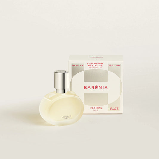 Hermès Barénia perfumed hair mist in 30ml bottle, featuring elegant packaging and a luxurious fragrance.