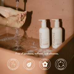 PAUME Probiotic Hand Balm tube with smooth, creamy texture and natural ingredients, designed to nourish and hydrate hands.