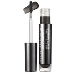 Milk Makeup Kush High Roll defining tubing eyebrow gel in various shades, showing the product tube and applicator.