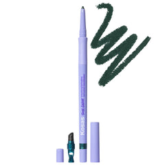 Kosas Soulgazer waterproof gel eyeliner in shades, showcasing the sleek black packaging and vibrant color swatches.