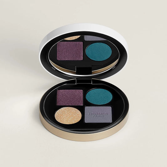 Hermès Ombres d'Hermès eye shadow quartet in limited edition Ombres Optiques, featuring four elegant shades for eye makeup.