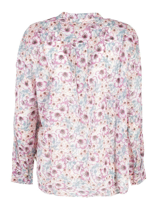 Isabel Marant Etoile Mexika blouse in size 34/2, oversized, shown in tan fabric with relaxed fit and classic shirt design.