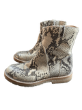 Maison Martin Margiela snakeskin ankle boots in size 35.5, featuring a sleek design with textured snakeskin material.