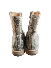 Maison Martin Margiela snakeskin ankle boots in size 35.5 featuring a sleek design and textured snakeskin pattern.