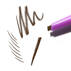 Kosas Brow Pop dual-action eyebrow pencil in various shades, featuring a filling and shaping tip for natural-looking brows.
