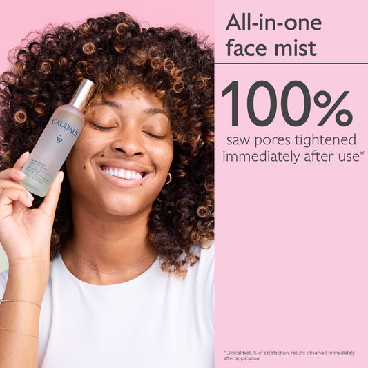 Caudalie Beauty Elixir Prep, Set, Glow face mist in 100ml bottle, fresh and hydrating skincare spray for radiant skin.