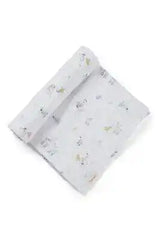Pehr Springtime Friends baby swaddle blanket, 46x46 inches, featuring playful spring-themed design for newborns and infants.