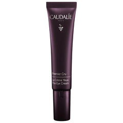 Caudalie Premier Cru Anti-Aging Eye Cream jar showing the elegant 15ml container for fine lines and wrinkles.