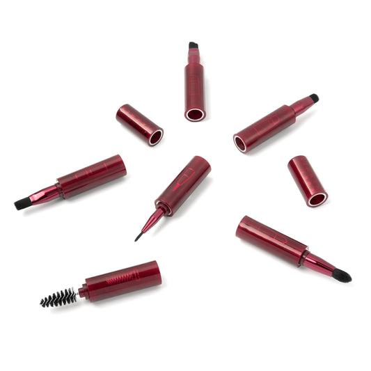 Ruby Hammer Magnetic Brush Set 01 beauty tools with sleek handles and magnetic attachments for makeup application.