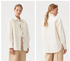 BAUM UND PFERDGARTEN Mahina Organic Cotton Eyelet Shirt Jacket Size 36/4