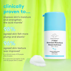 Drunk Elephant F-Balm™ Electrolyte Waterfacial Mask 50ml beauty product with a sleek jar and vibrant blue design.