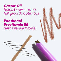 Kosas Brow Pop dual-action eyebrow pencil with shading and filling features, in various shades, new in packaging.