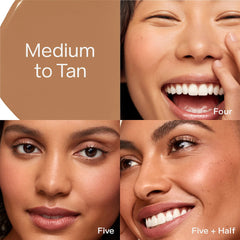 Saie Hydrabeam hydrating under eye brightener in multiple shades, featuring a sleek applicator and smooth, luminous finish.